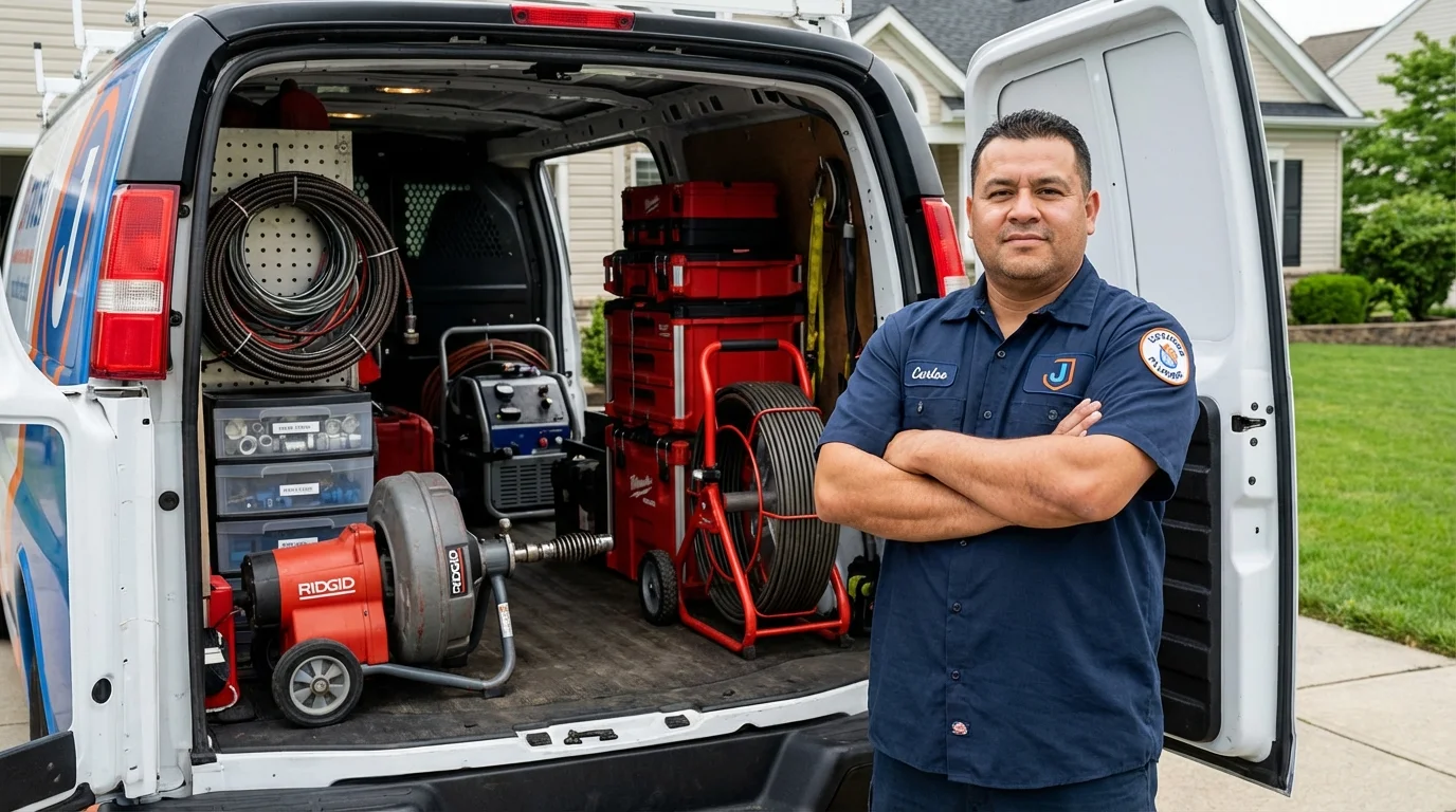 Professional drain cleaning equipment and Johns Plumbing LLC plumber in Sumas